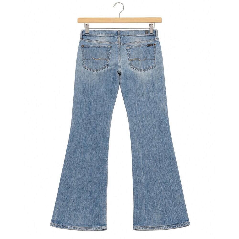7 For All Mankind Bootcut Jean 31 Low Rise Stretch Y2K Model Off Duty Light Wash - Picture 6 of 13